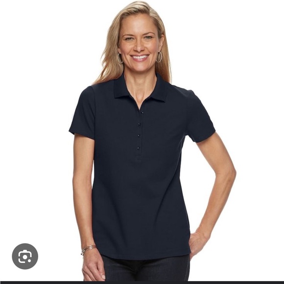 croft & barrow Tops - Croft & Barrow Blue Fitted Polo Short Sleeve Tee
